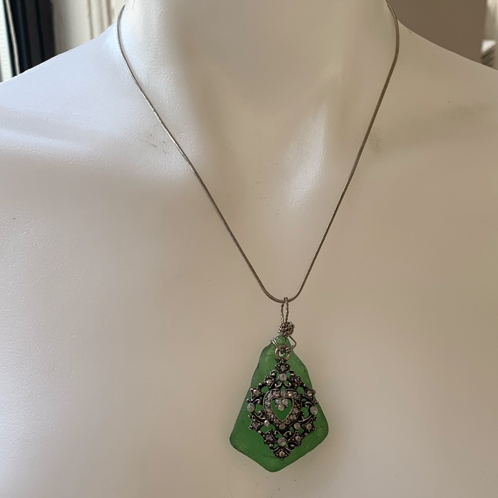 Green Seaglass necklace